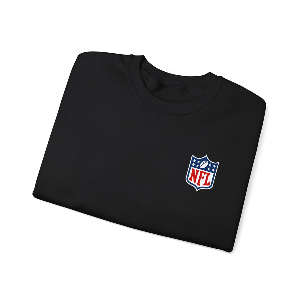 NFL Logo Crewneck Sweatshirt with American Flag Sleeve