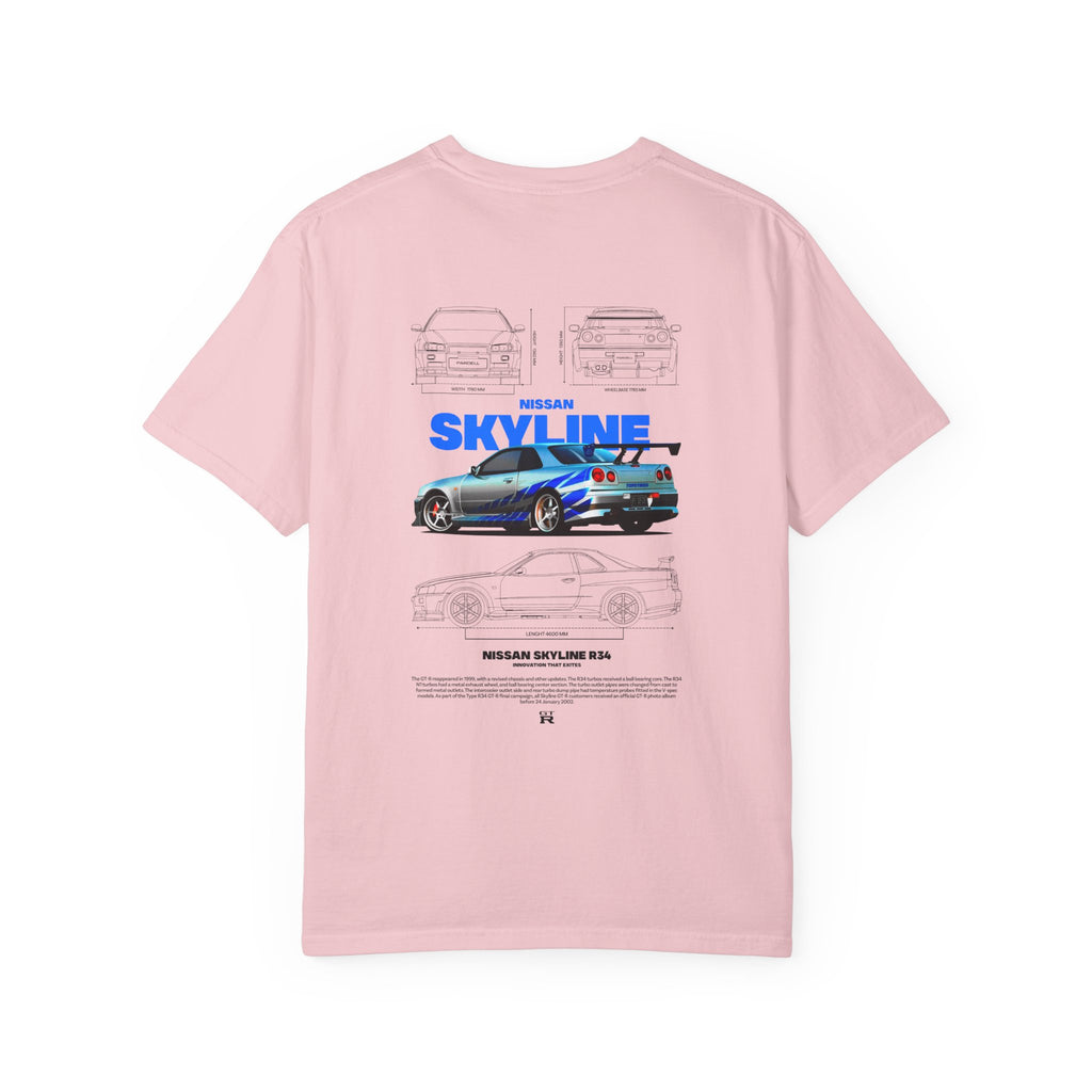 Nissan Skyline R34 Car T-shirt Vintage JDM Racing Tee