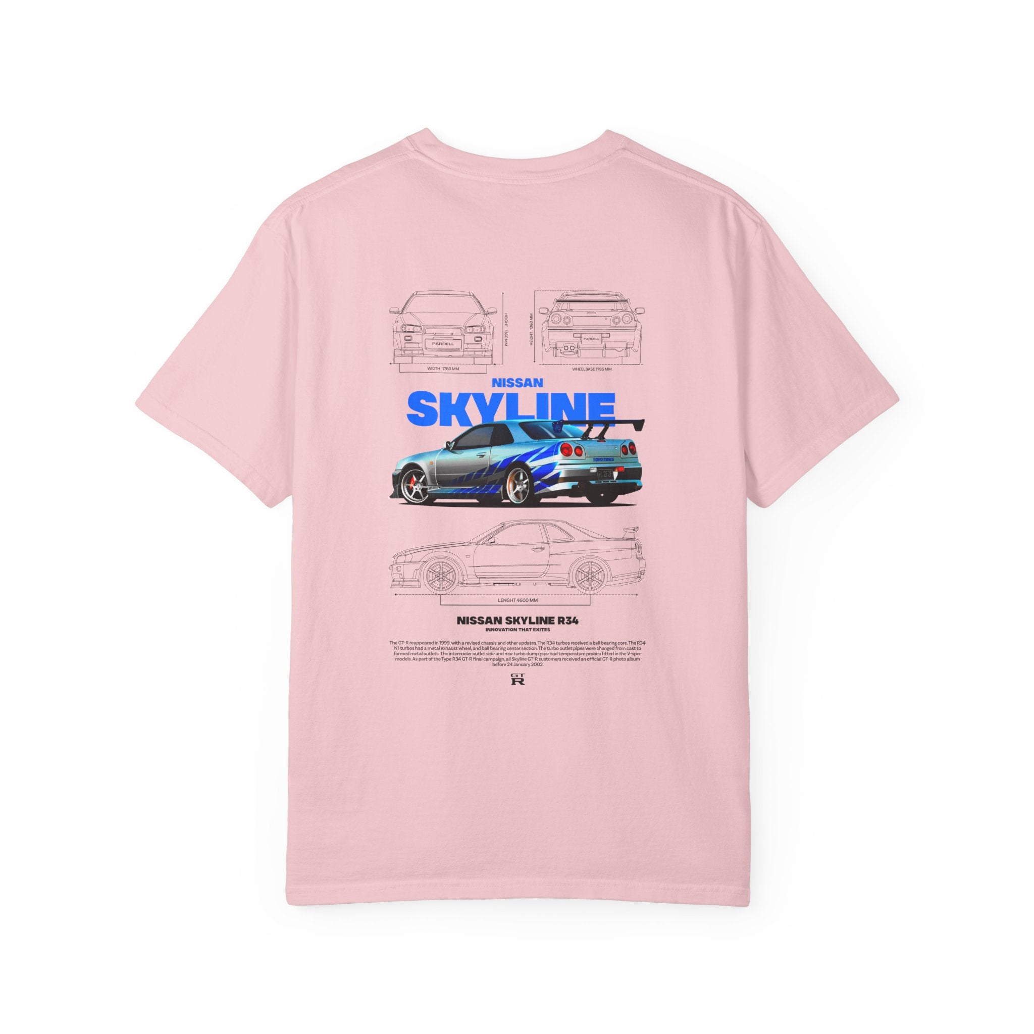 Nissan Skyline R34 Car T-shirt Vintage JDM Racing Tee