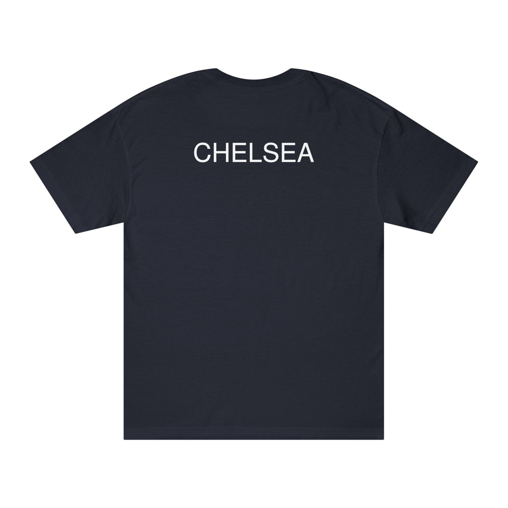 Chelsea Football Club Tee Minimal Crest Front & CHELSEA Back
