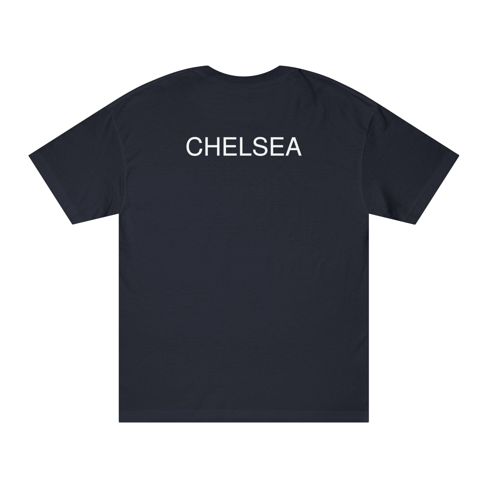 Chelsea Football Club Tee Minimal Crest Front & CHELSEA Back