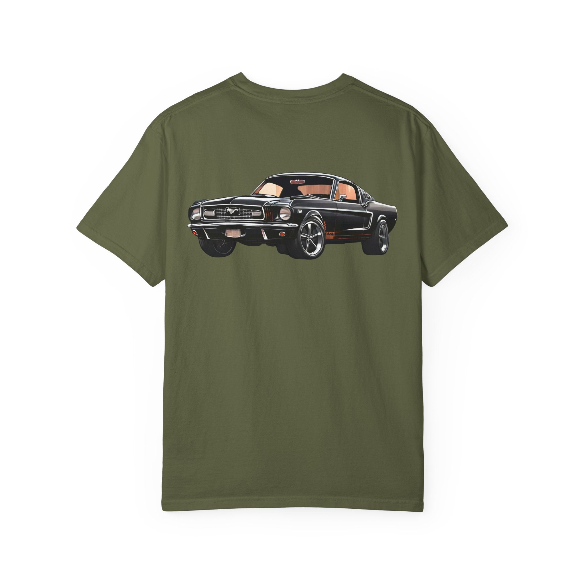 Classic Muscle Car T-Shirt | Vintage Black Mustang Illustration