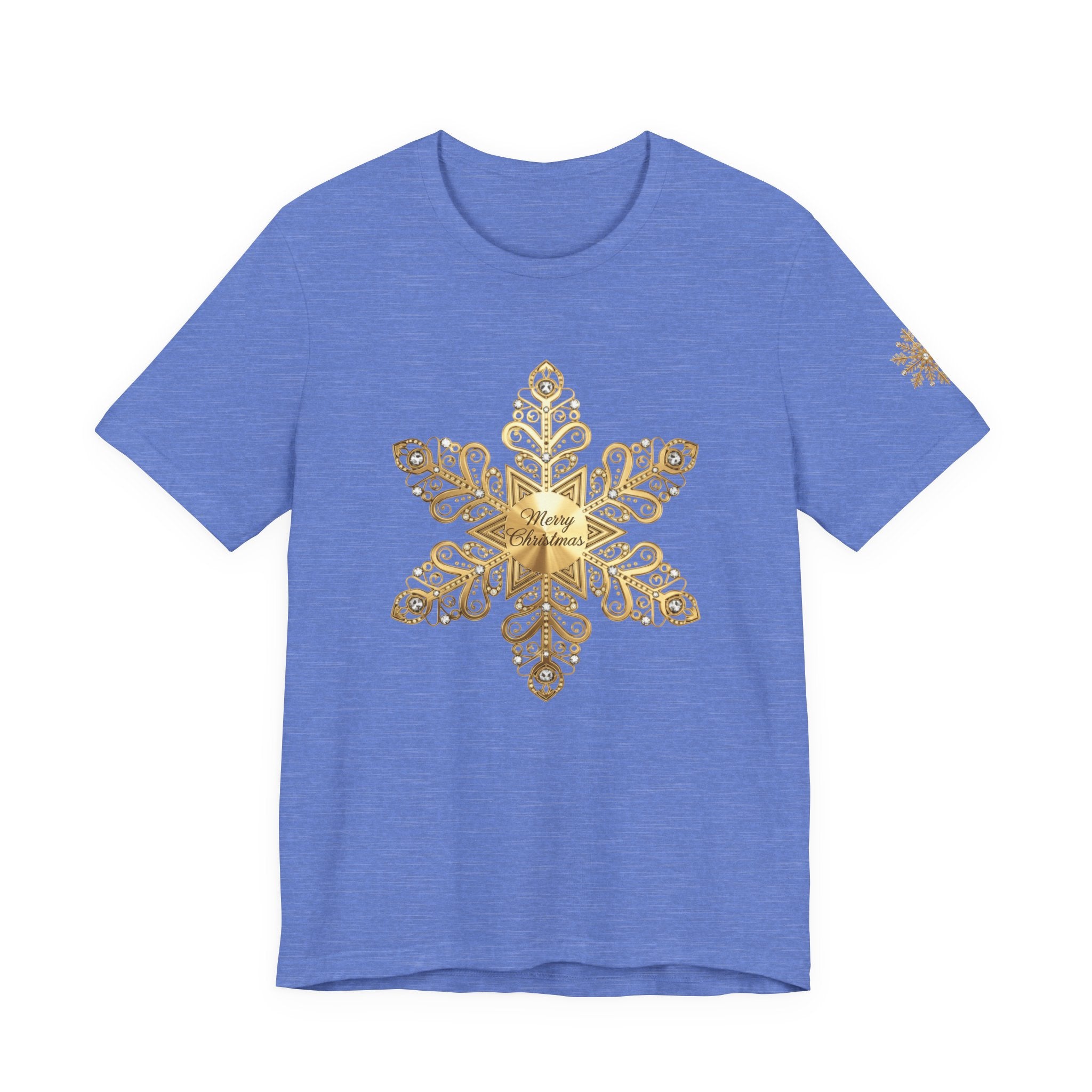 Gold Snowflake Tee Ornate Metallic Snowflake Design