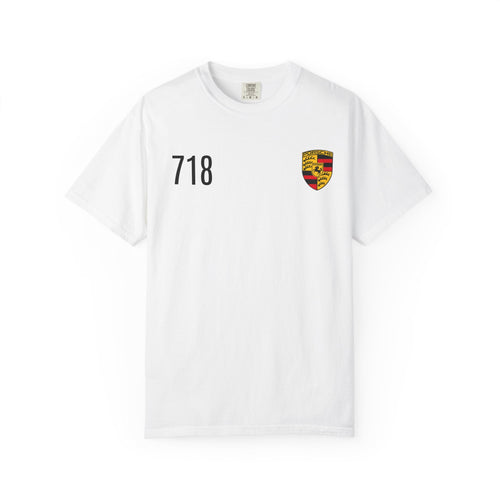 718 Shield T-Shirt — Minimal Porsche-Inspired Crest Tee - Etna Gift