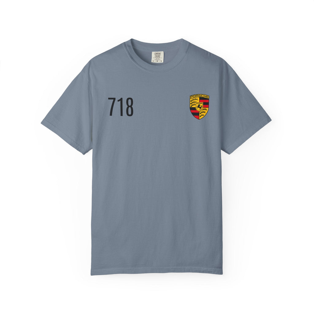 718 Shield T-Shirt — Minimal Porsche-Inspired Crest Tee - Etna Gift