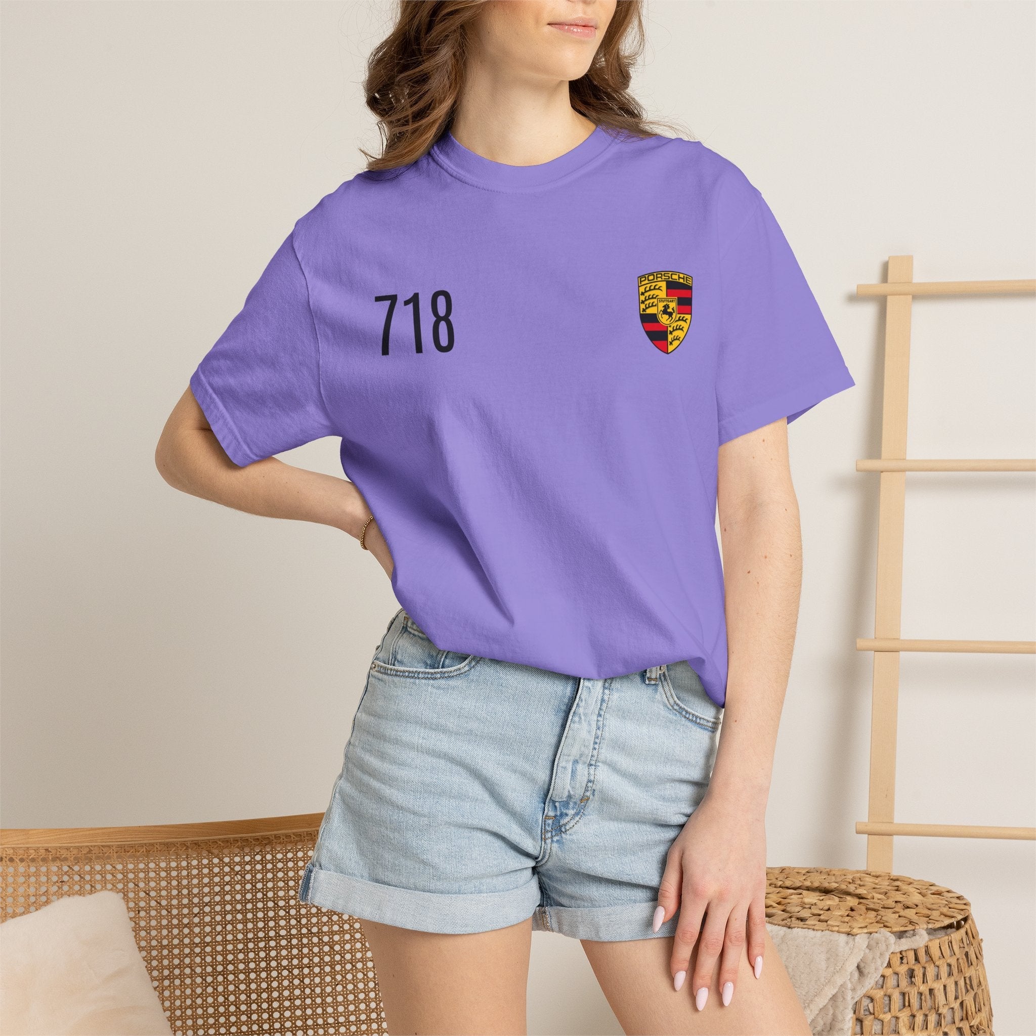 718 Shield T-Shirt — Minimal Porsche-Inspired Crest Tee - Etna Gift