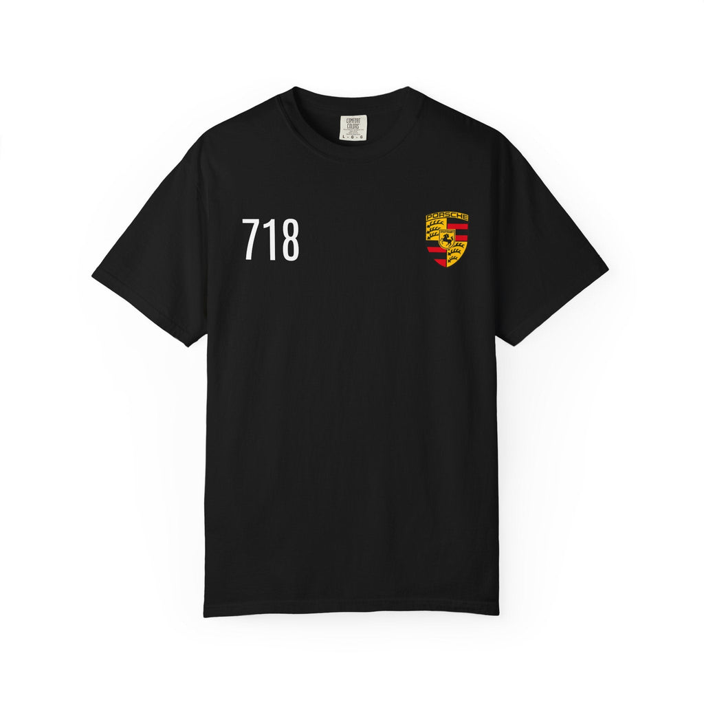 718 Shield T-Shirt — Minimal Porsche-Inspired Crest Tee - Etna Gift