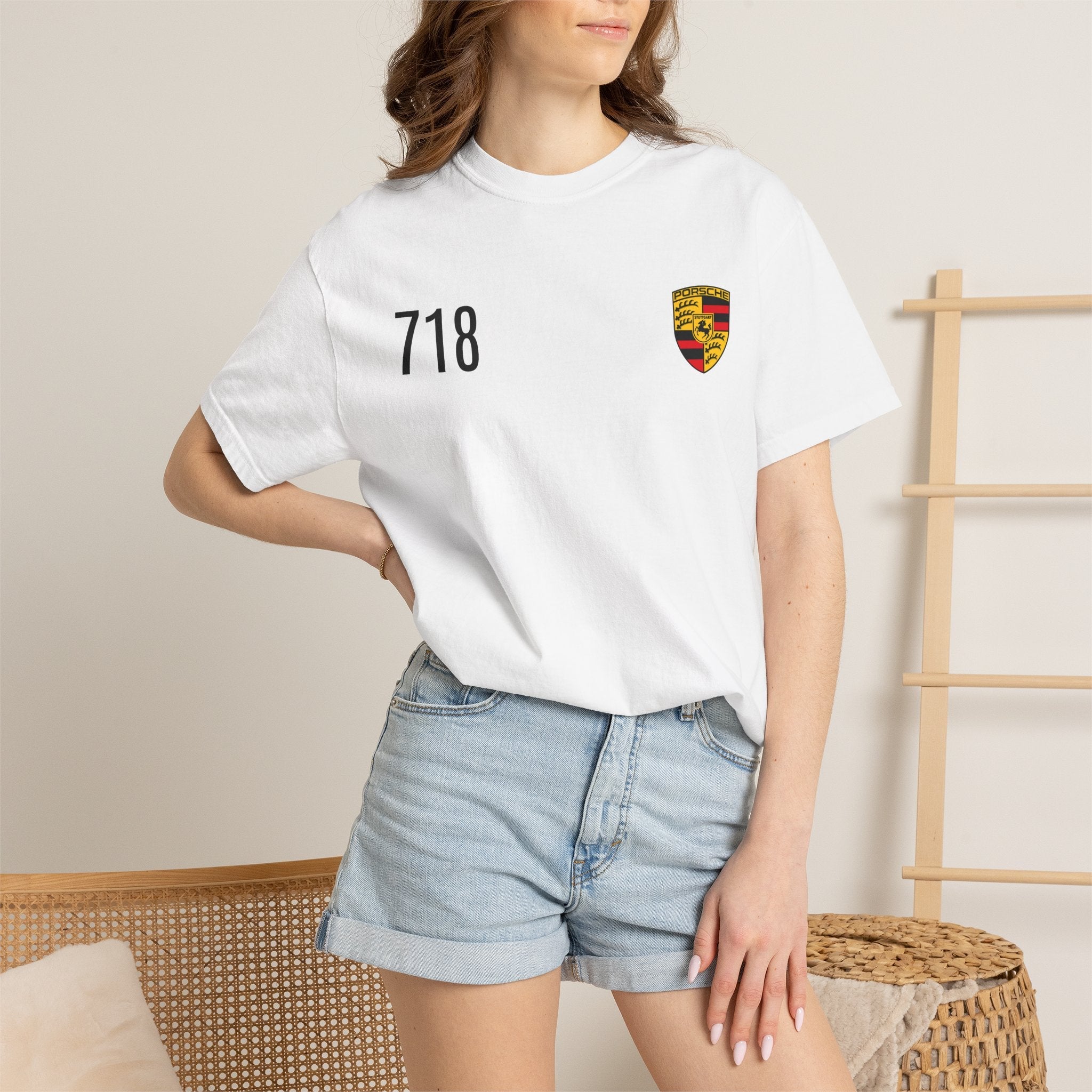 718 Shield T-Shirt — Minimal Porsche-Inspired Crest Tee - Etna Gift