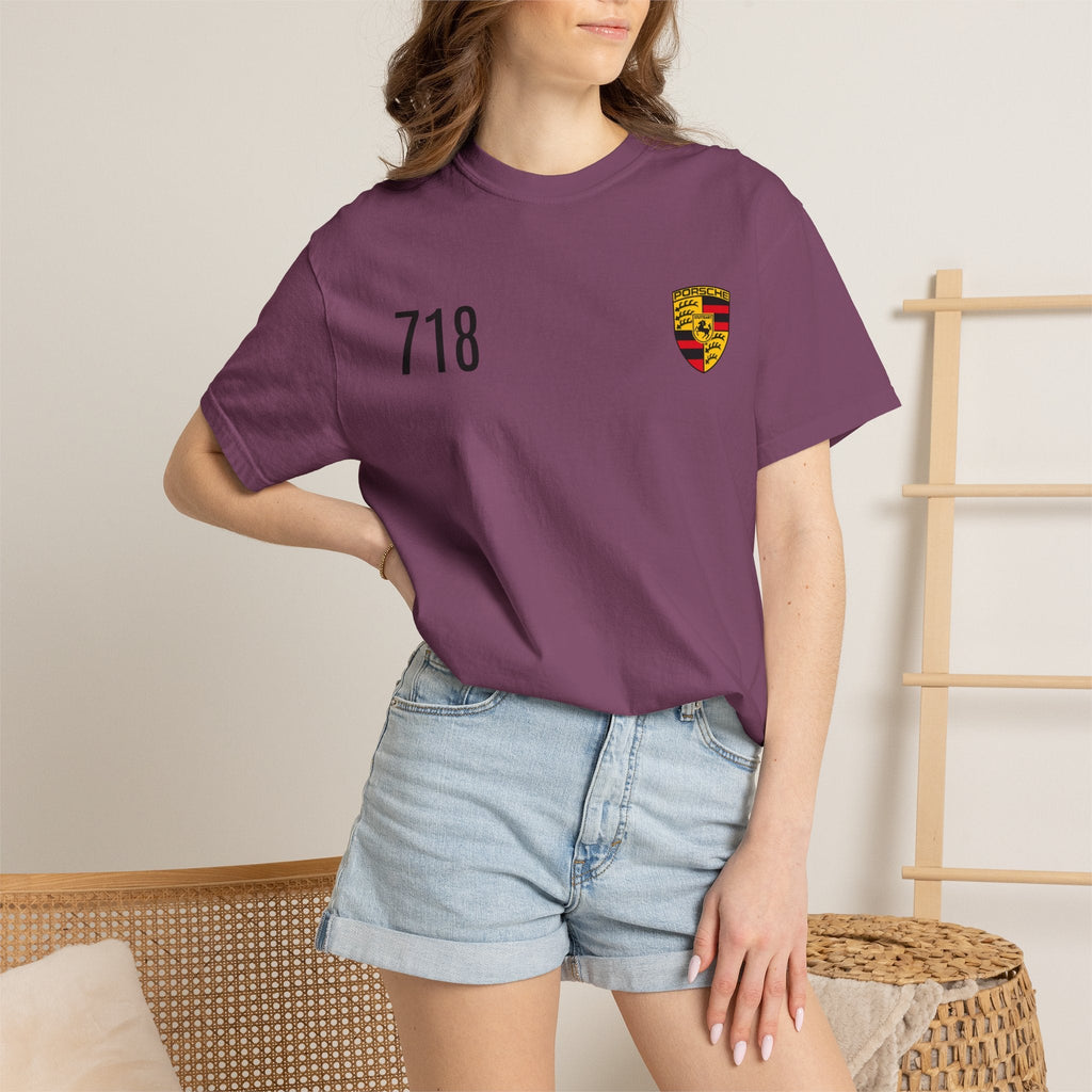 718 Shield T-Shirt — Minimal Porsche-Inspired Crest Tee - Etna Gift