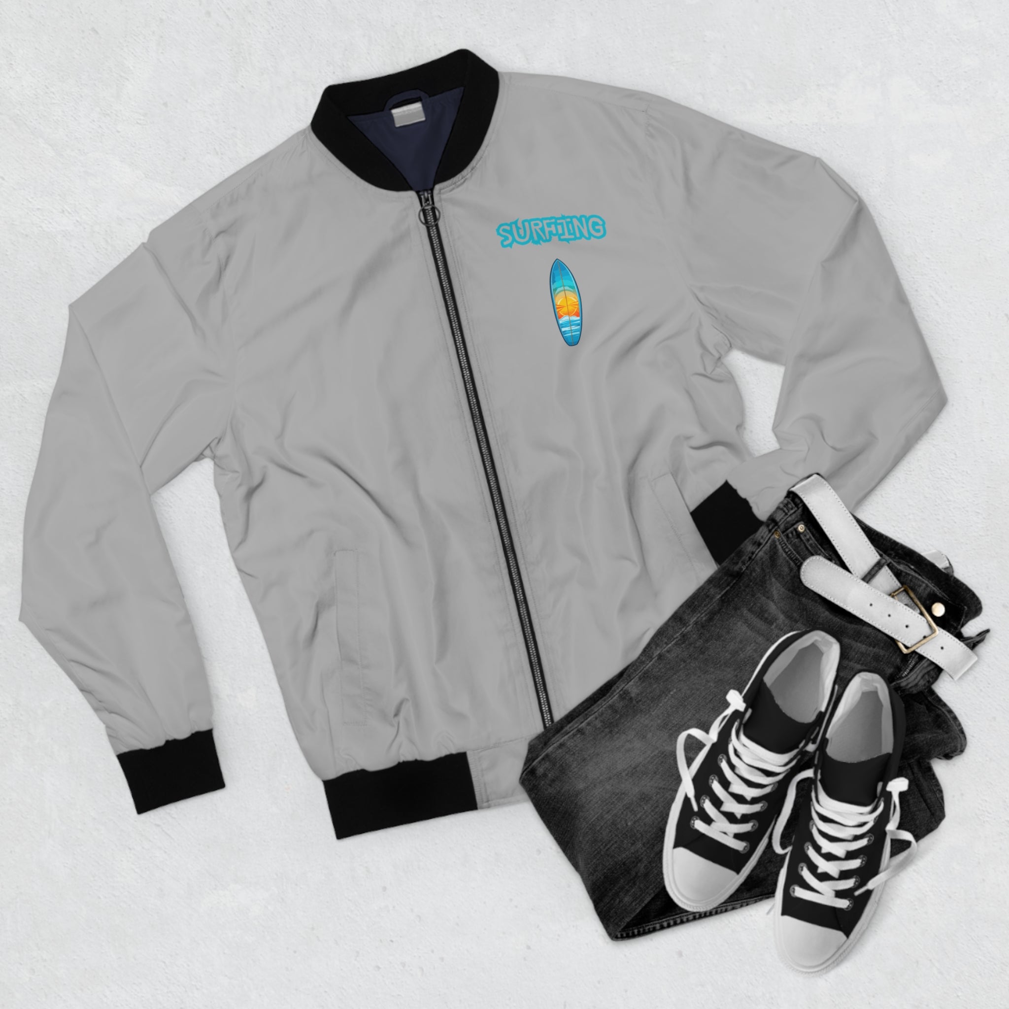 Bomber Jacket Retro Los Angeles Surf Graphic