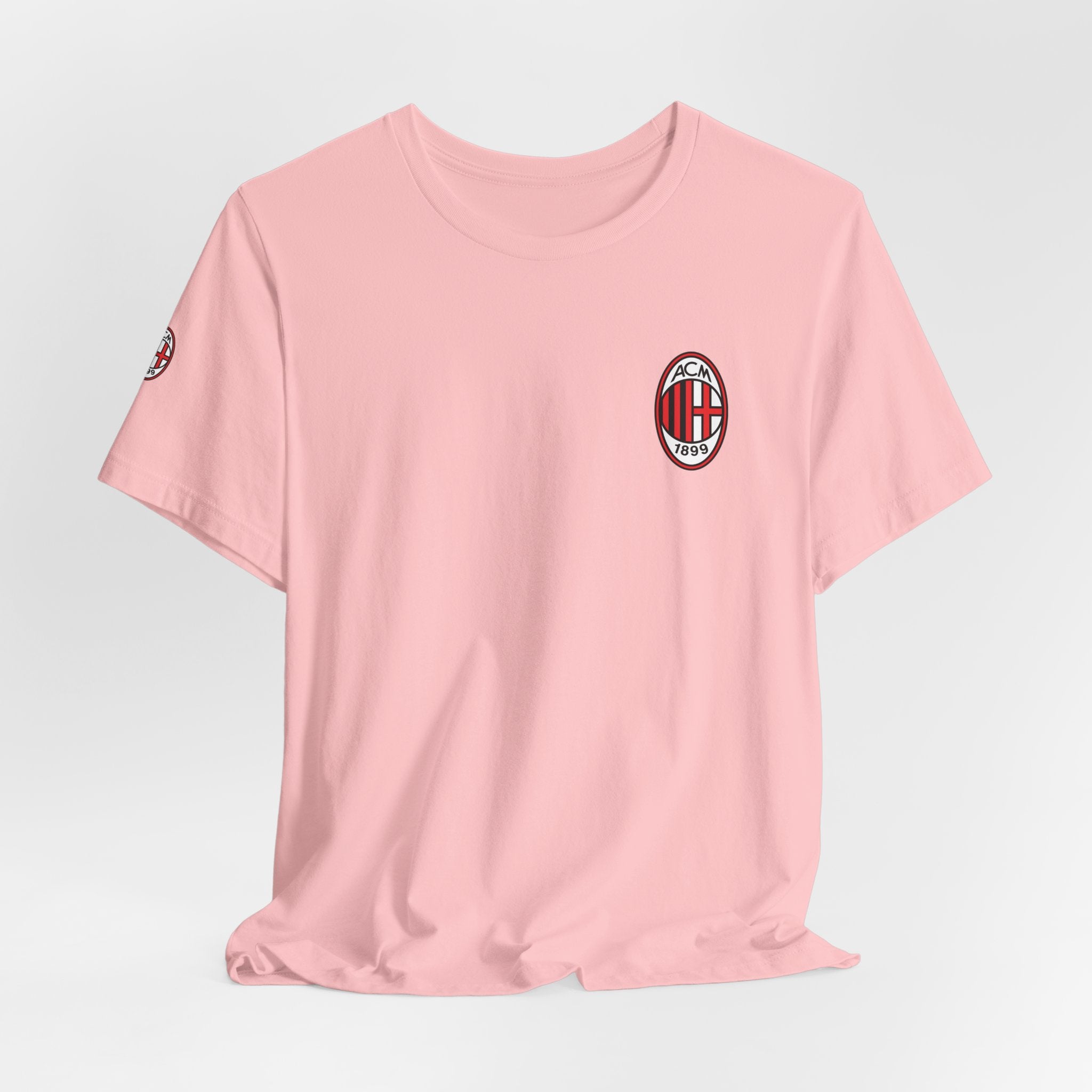 AC Milan Crest T-Shirt Minimal Soccer Tee with 'AC Milan' Back Print