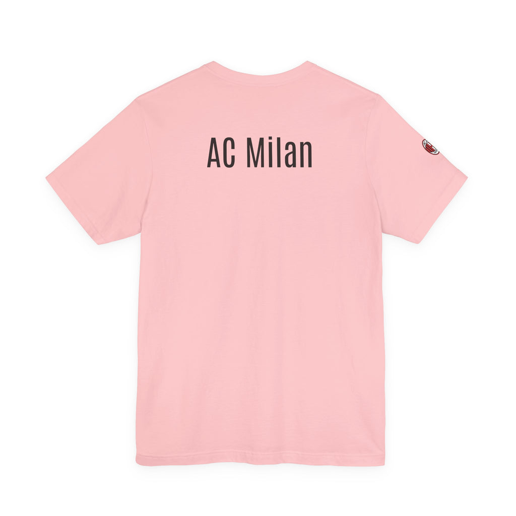 AC Milan Crest T-Shirt Minimal Soccer Tee with 'AC Milan' Back Print