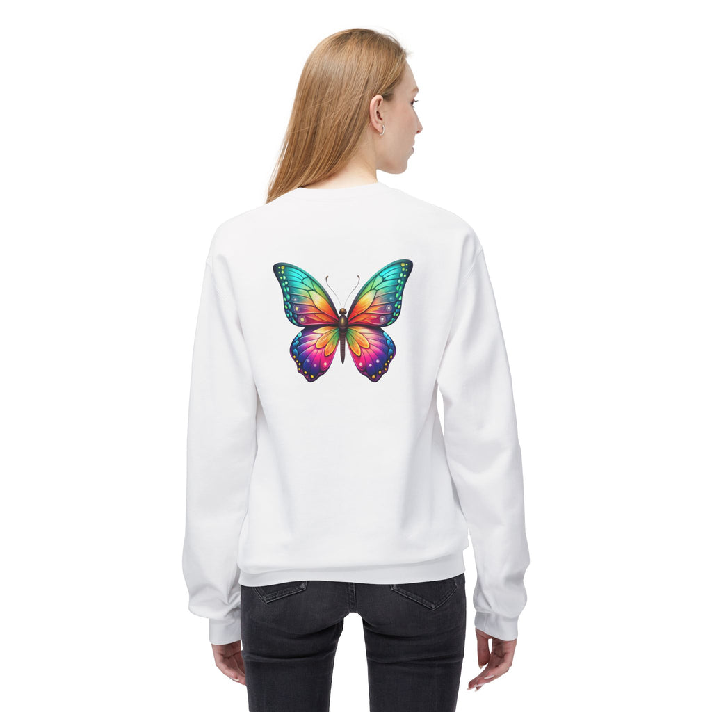 Rainbow Butterfly Sweatshirt | Colorful Monarch Wing Graphic