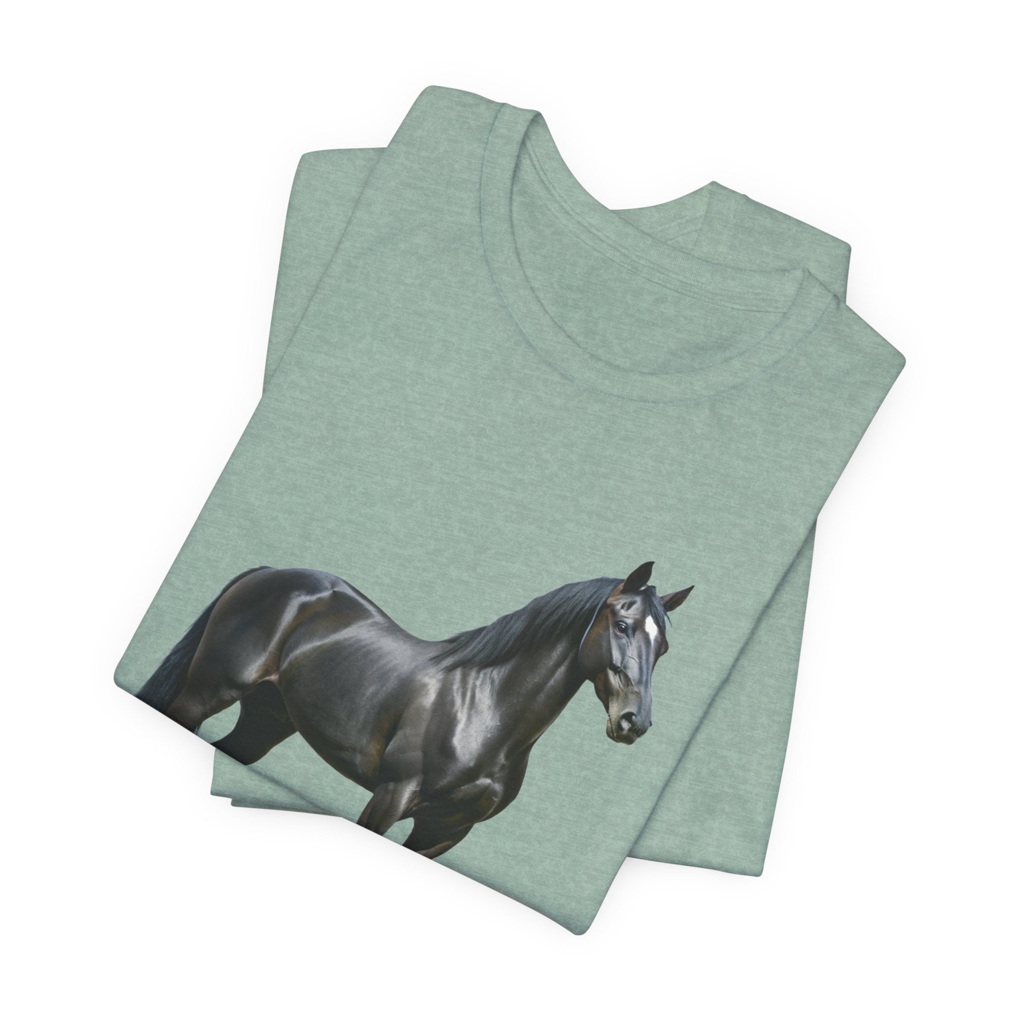 Black Mustang Horse and Classic Mustang Car Tee | Vintage Muscle Car Shirt