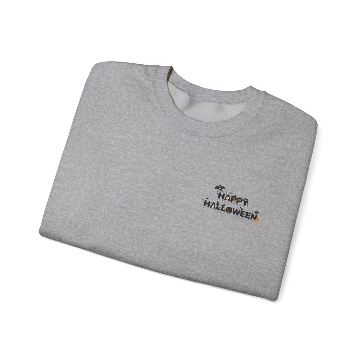 Halloween Candy Crewneck Sweatshirt — 'Happy Halloween' Jack-o'-Lantern & Candy Design
