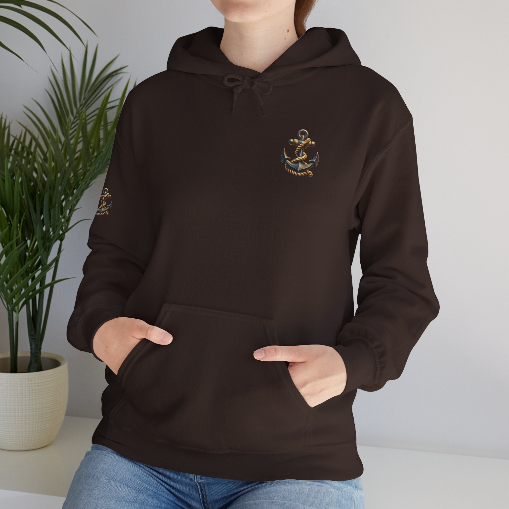 Pirate Skull Anchor Hoodie  Nautical Skull & Crossbones Pullover