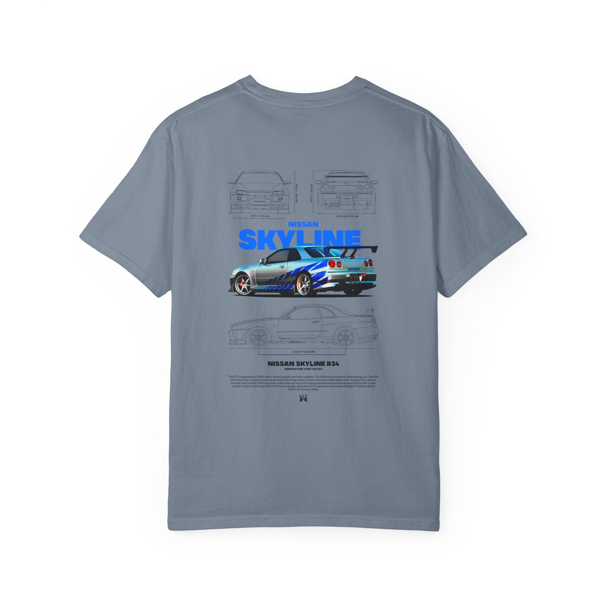 Nissan Skyline R34 Car T-shirt Vintage JDM Racing Tee