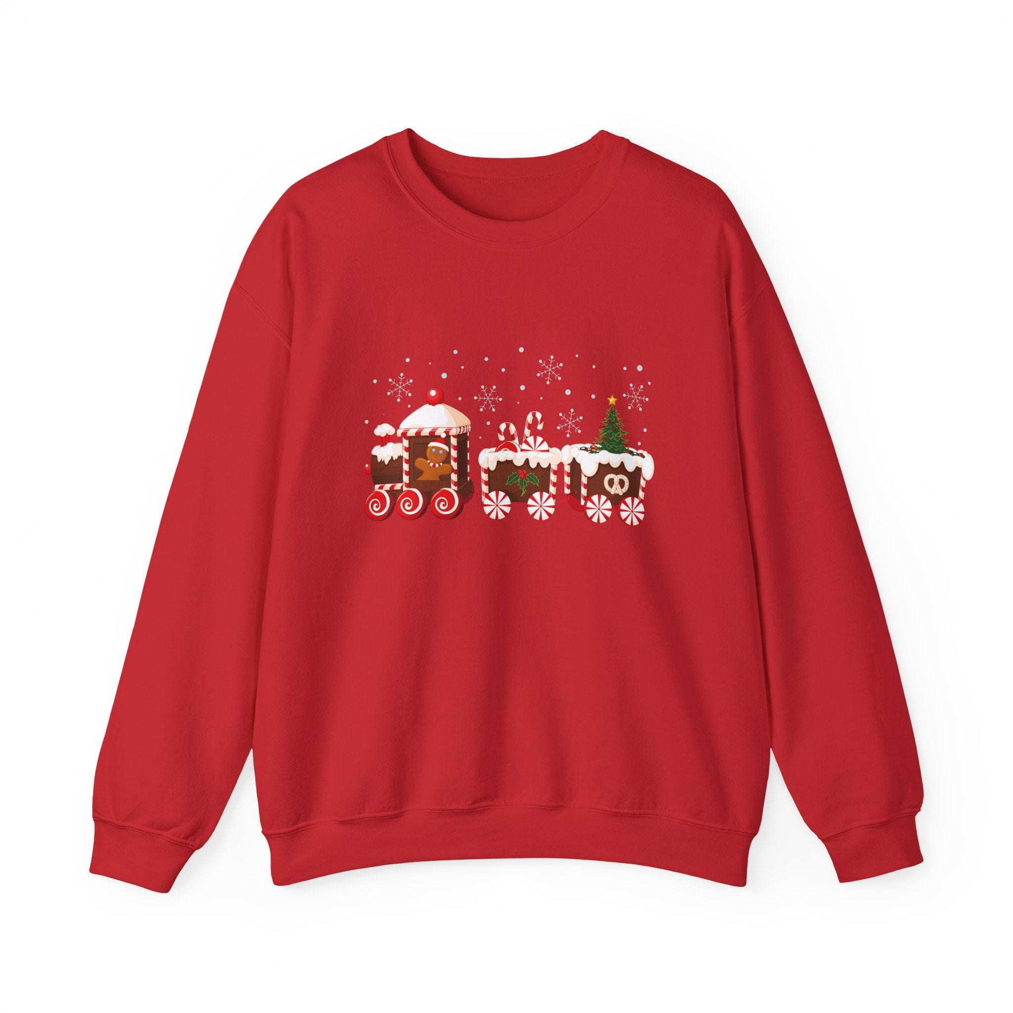 Gingerbread Train crewneck sweatshirt | Merry Christmas back print