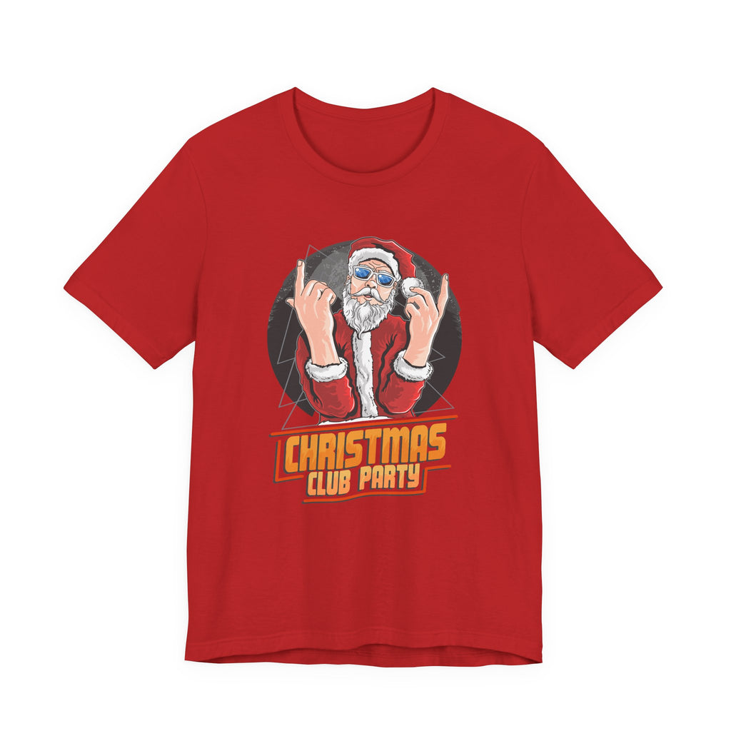 Santa Rocker Christmas Club Party Tee  Retro Holiday Graphic