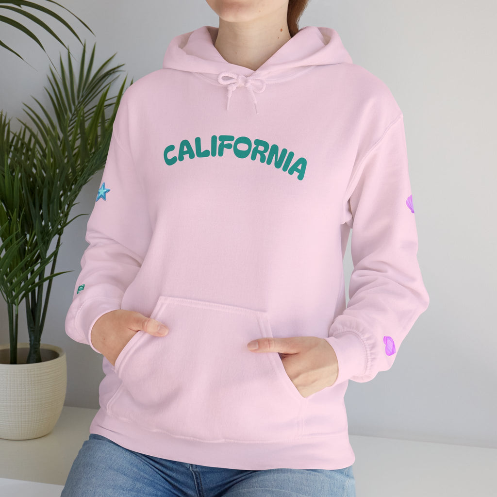 California Palm Tree Hoodie | Beach Island Graphic, Sleeve Icons