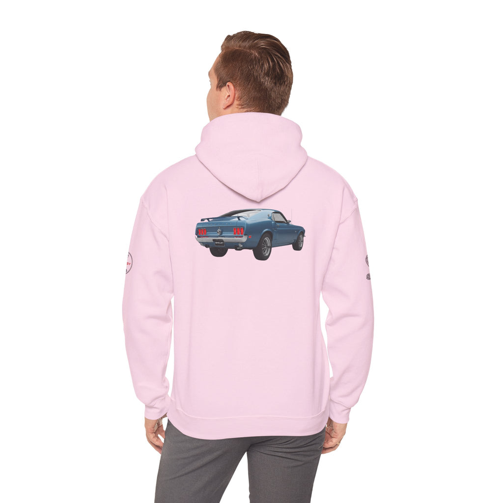 Classic Mustang Hoodie  Vintage Blue Pony Car Pullover