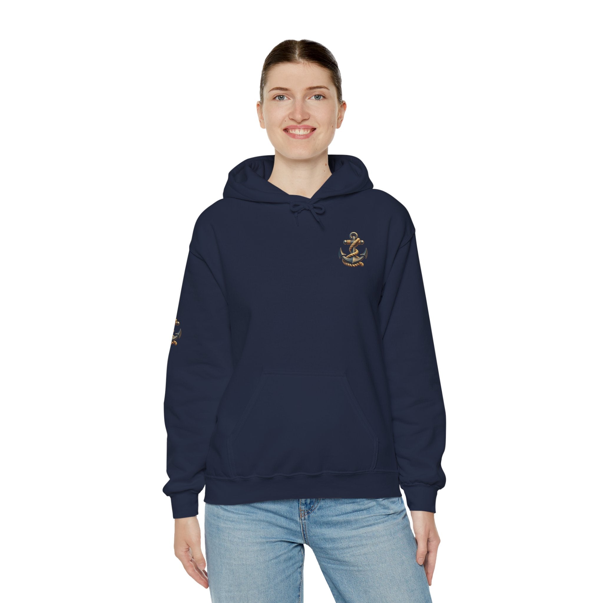 Pirate Skull Anchor Hoodie  Nautical Skull & Crossbones Pullover