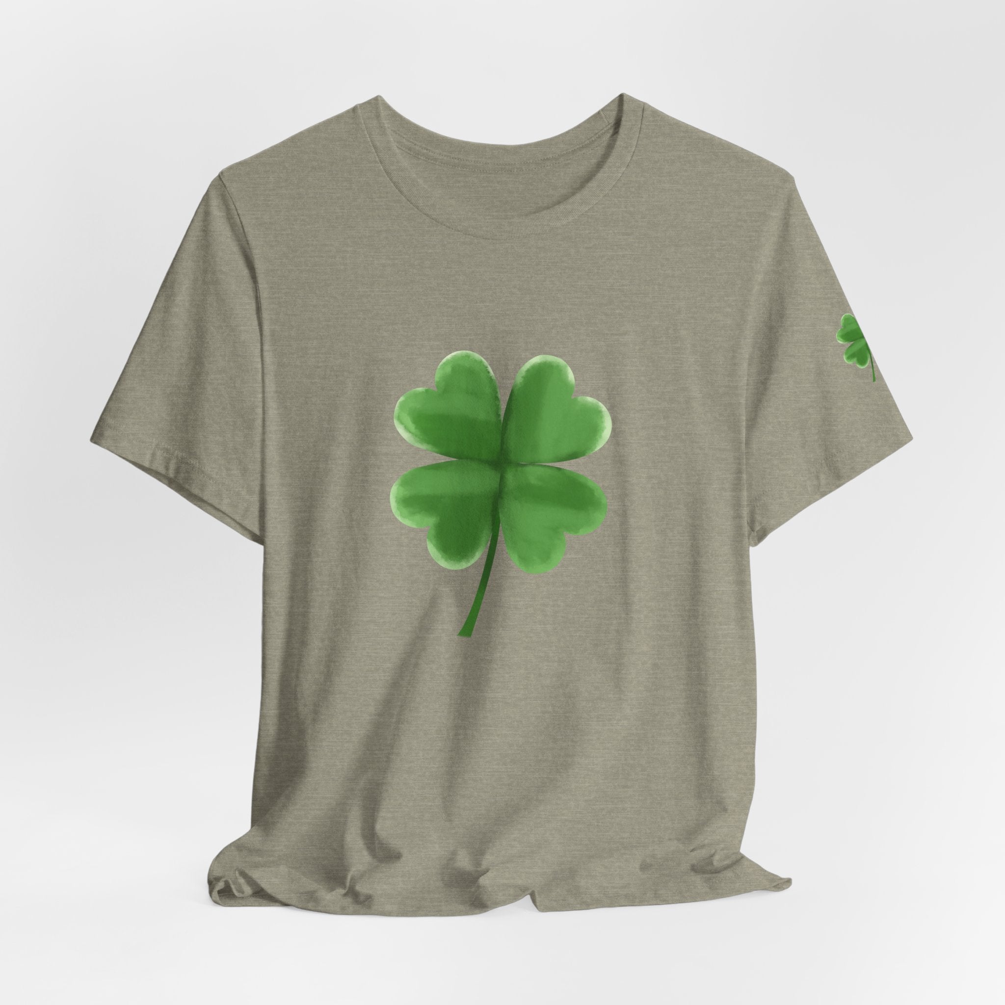 Green Four-Leaf Clover T-Shirt  Lucky Shamrock Tee