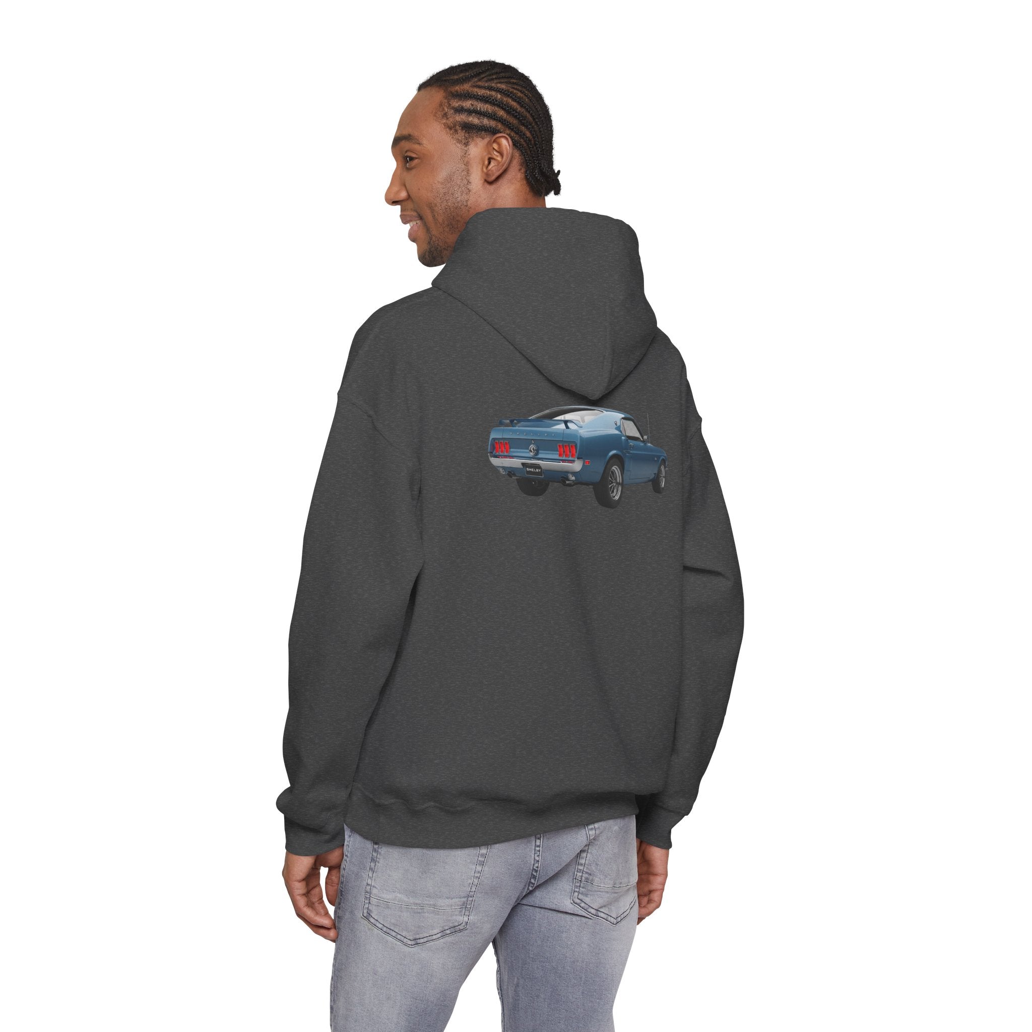 Classic Mustang Hoodie  Vintage Blue Pony Car Pullover