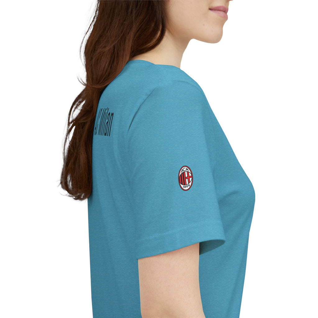AC Milan Crest T-Shirt Minimal Soccer Tee with 'AC Milan' Back Print