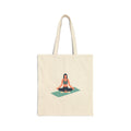 Yoga Lotus Tote Bag  Canvas Meditation Beach Grocery Tote