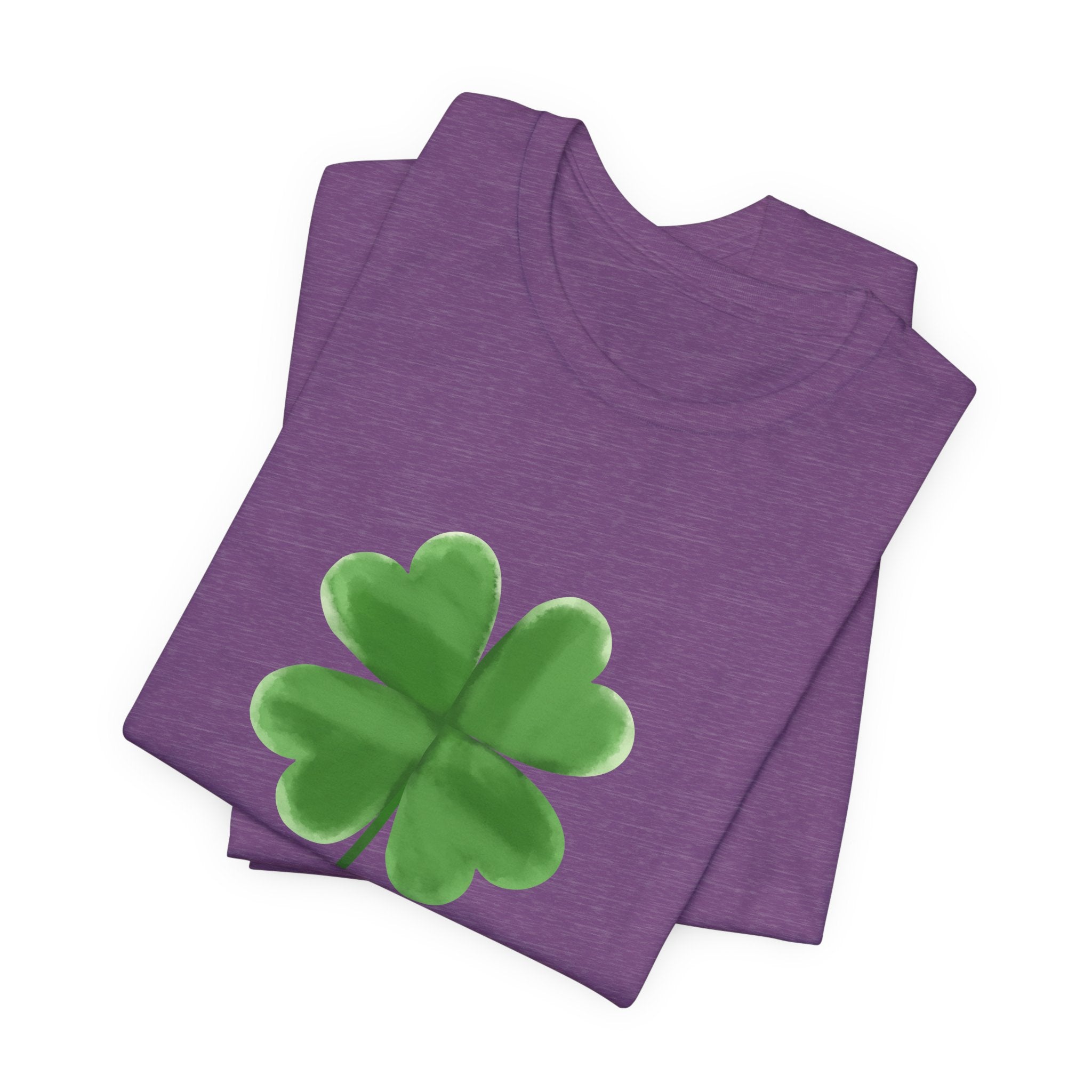 Green Four-Leaf Clover T-Shirt  Lucky Shamrock Tee