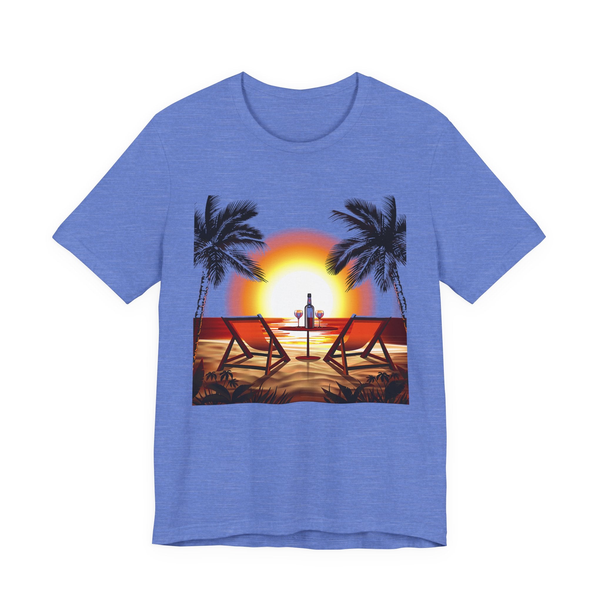 Beach Sunset with Palm Trees Tee Tropical Sunset T-Shirt
