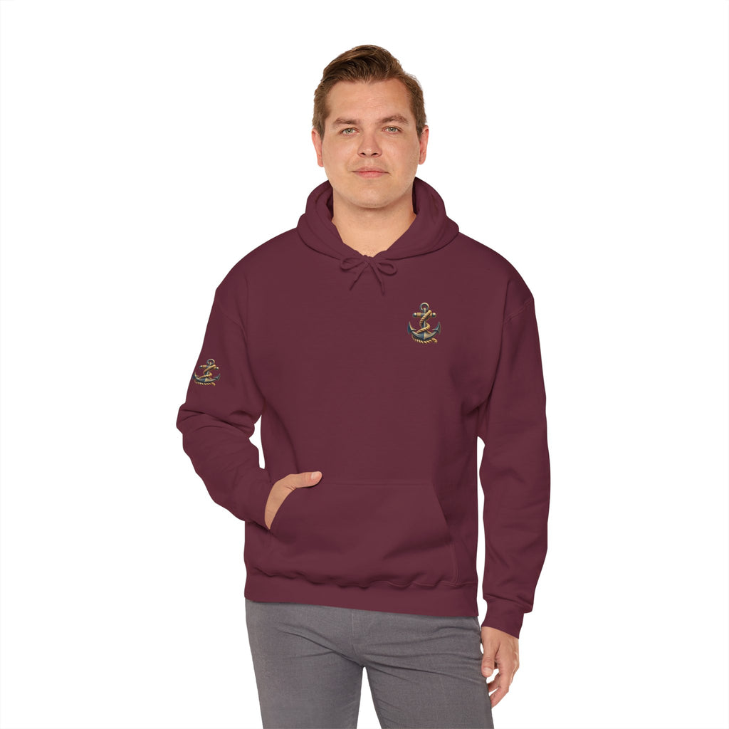 Pirate Skull Anchor Hoodie  Nautical Skull & Crossbones Pullover