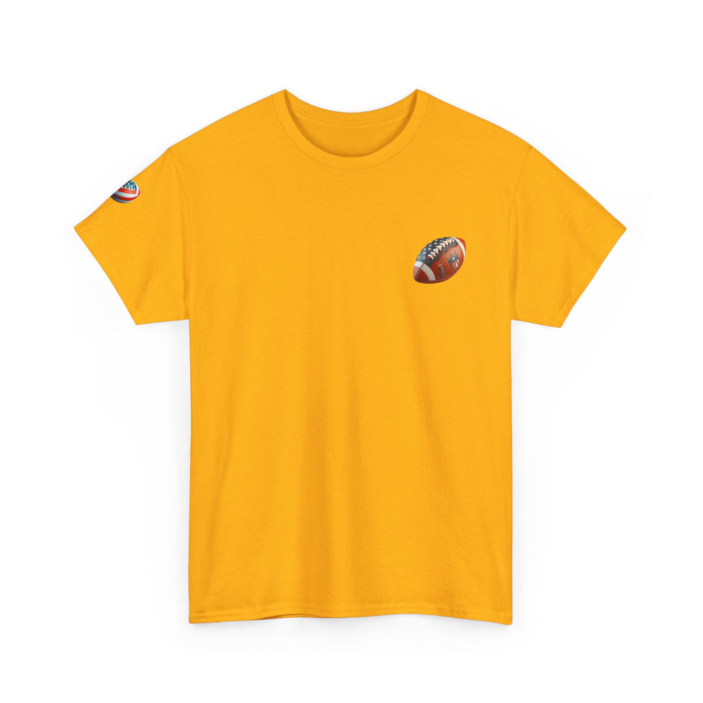 Skull Helmet Football Tee — Grunge Athletic Graphic T‑Shirt