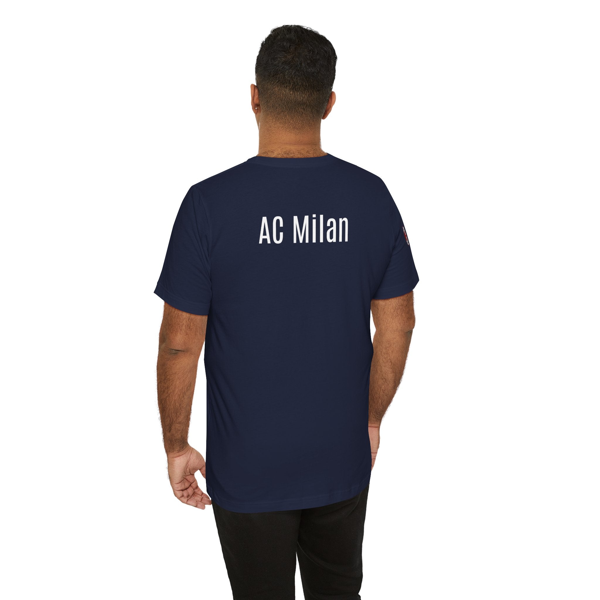 AC Milan Crest T-Shirt Minimal Soccer Tee with 'AC Milan' Back Print