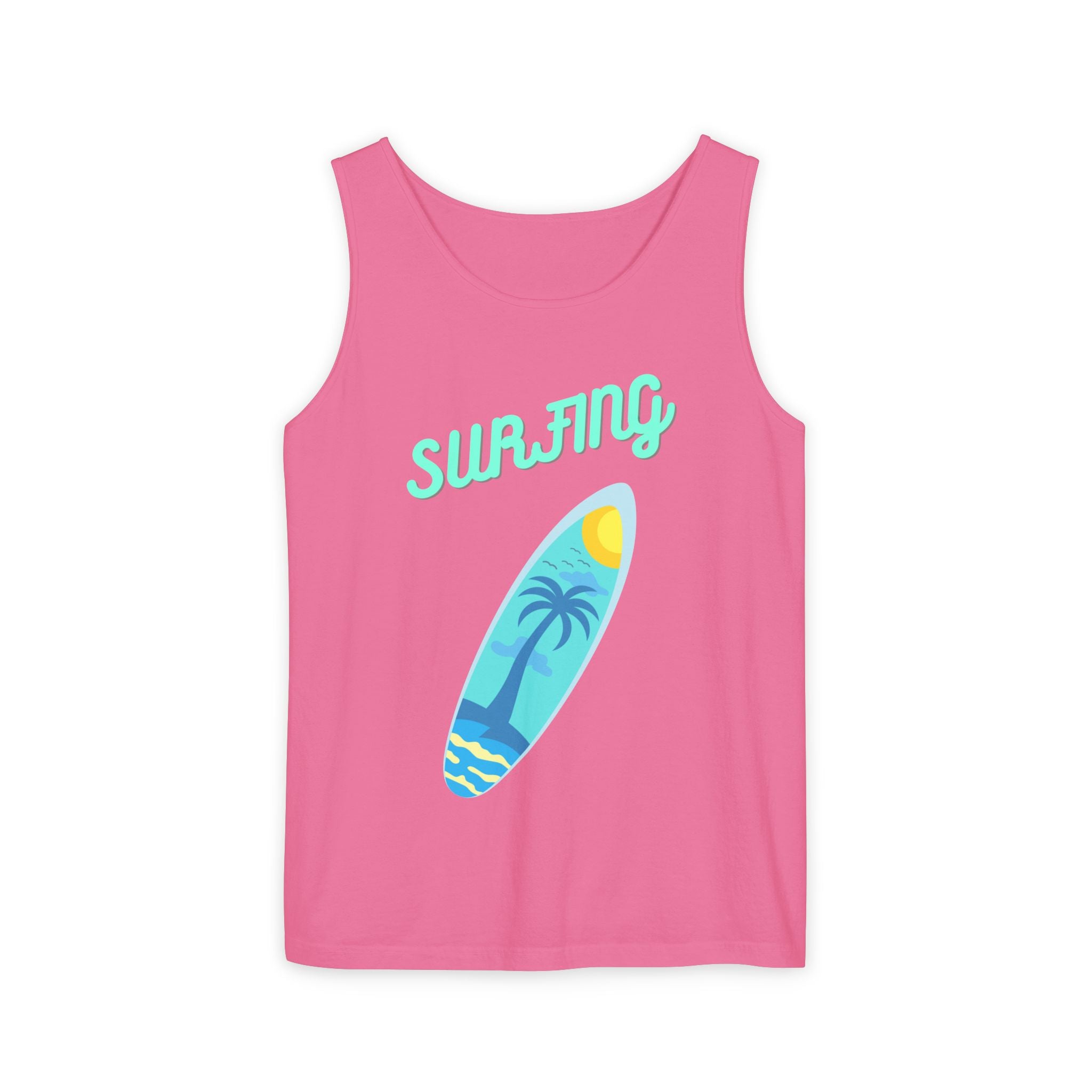 Surfing Graphic Tank Top Tropical Surfboard Beach Vibes