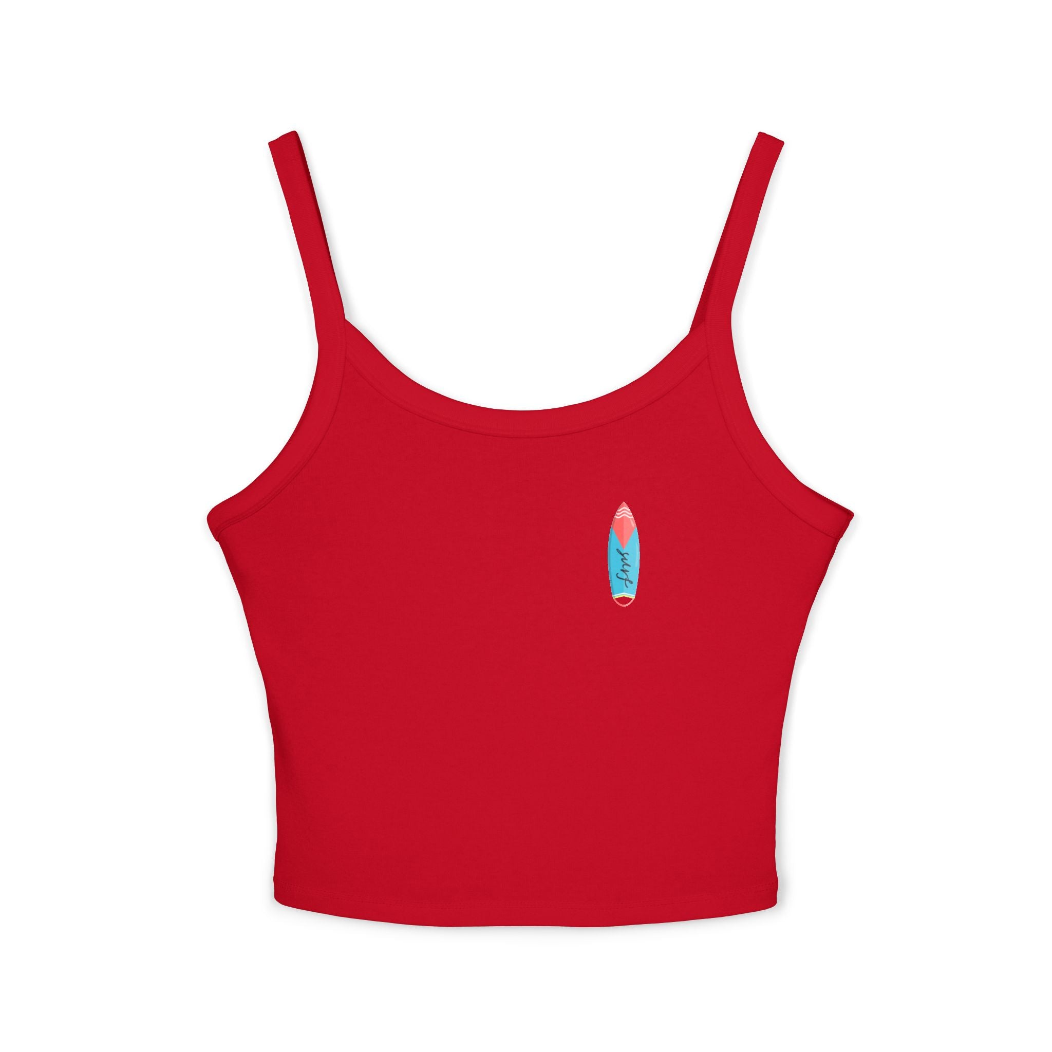 Surfing Woman Spaghetti Strap Tank Top  Woman Surfing on a Surfboard