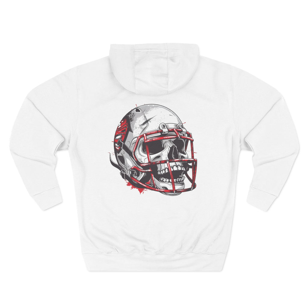 Football Helmet Skull Hoodie  Graphic Fleece Pullover for Fans