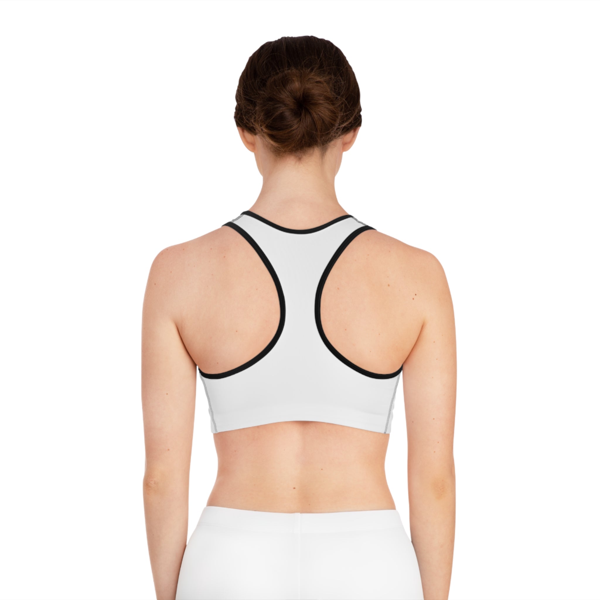 Tennis Sports Bra Minimalist Female Player Silhouette Athletic Crop Top