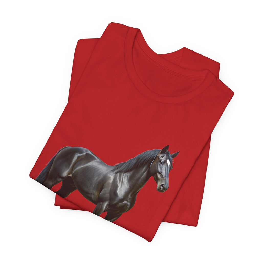 Black Mustang Horse and Classic Mustang Car Tee | Vintage Muscle Car Shirt