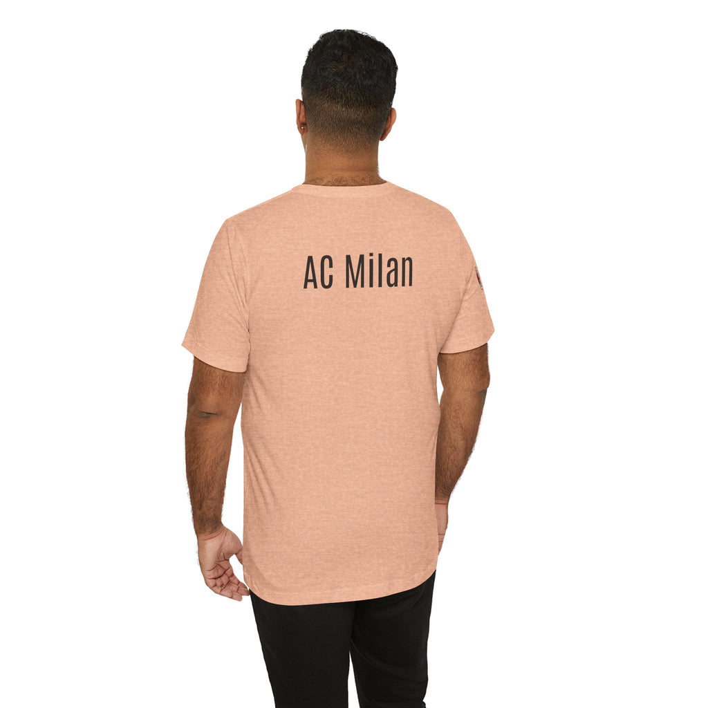 AC Milan Crest T-Shirt Minimal Soccer Tee with 'AC Milan' Back Print