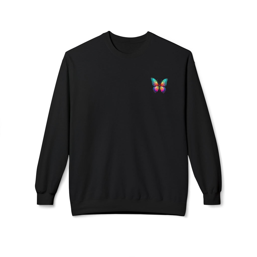 Rainbow Butterfly Sweatshirt | Colorful Monarch Wing Graphic