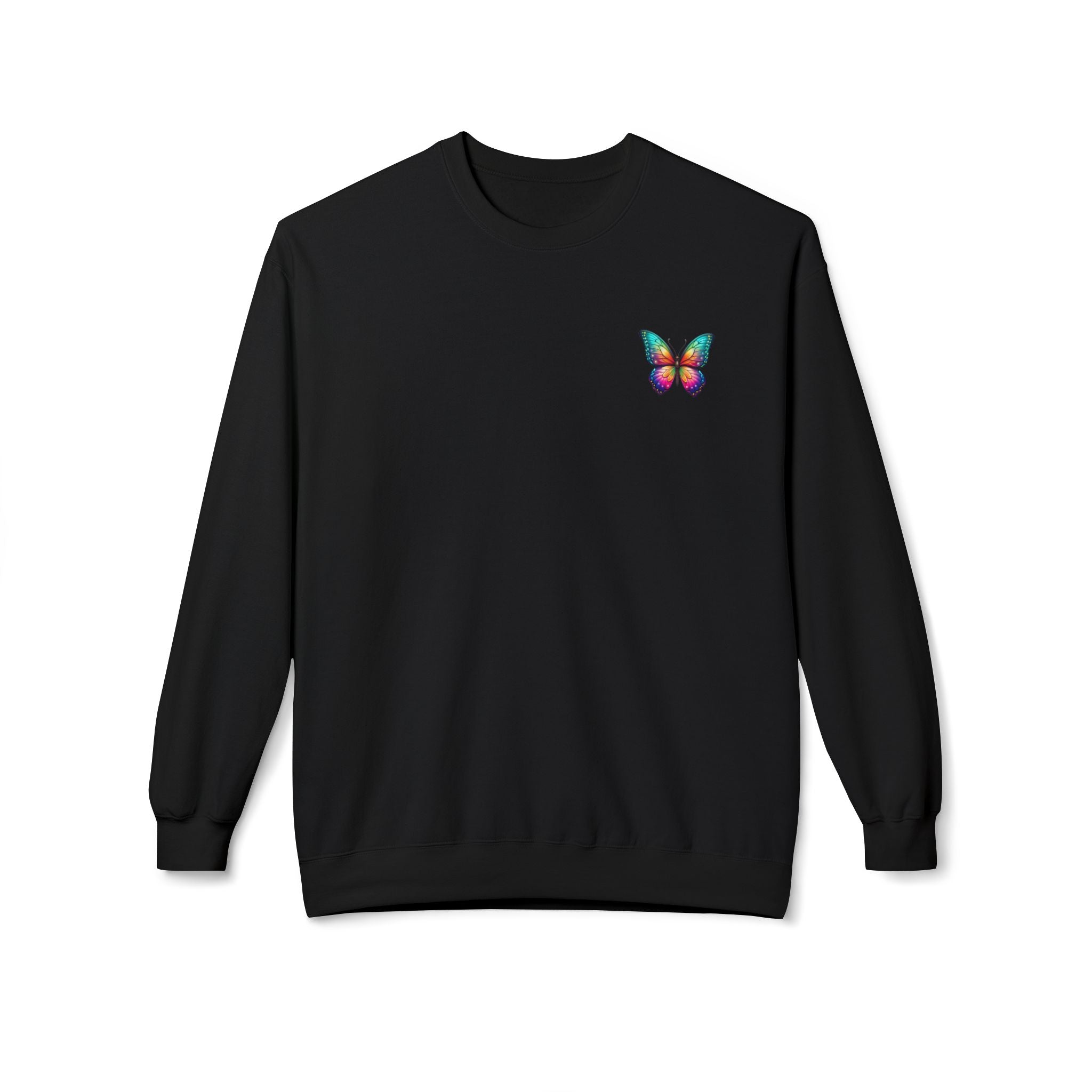Rainbow Butterfly Sweatshirt | Colorful Monarch Wing Graphic