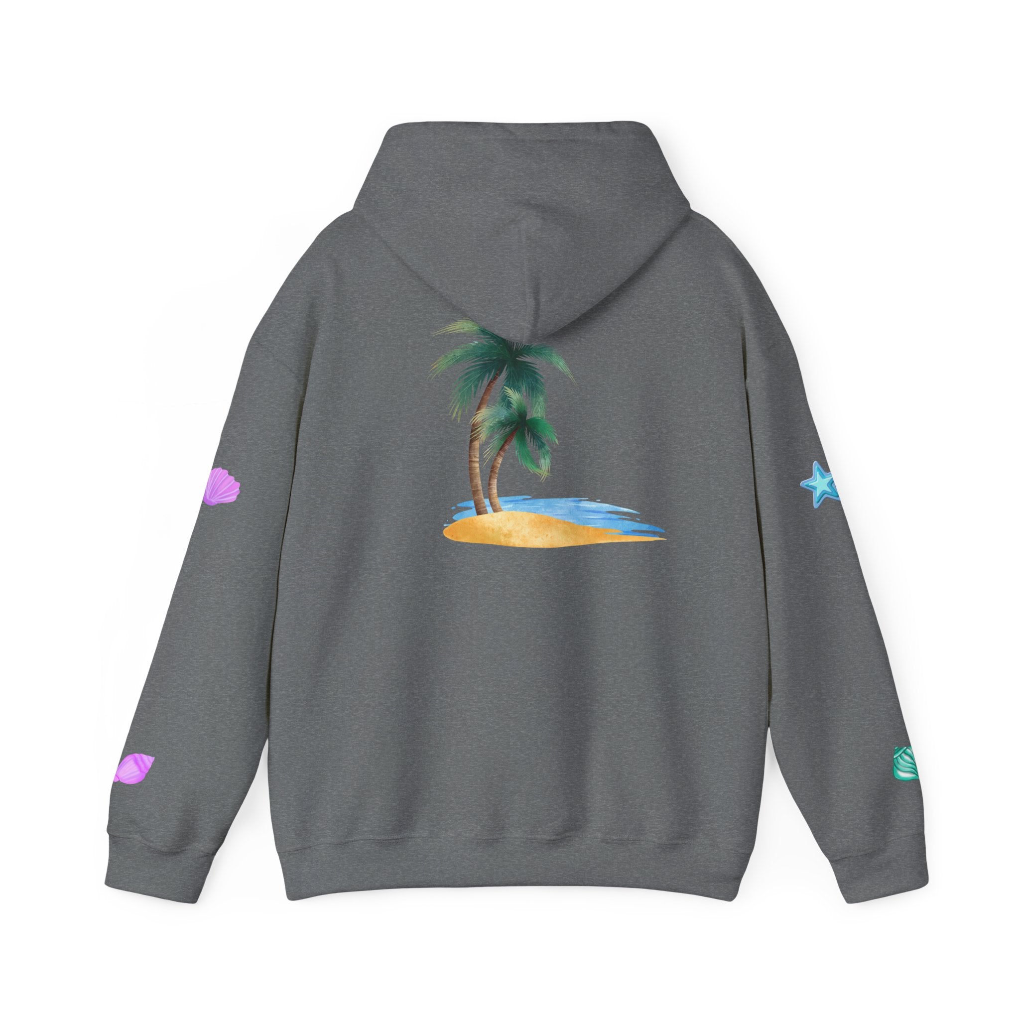 California Palm Tree Hoodie | Beach Island Graphic, Sleeve Icons