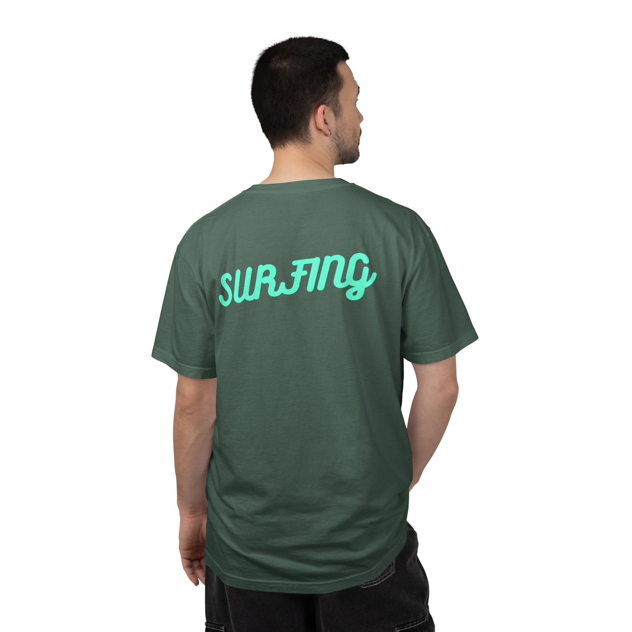 California Beach Surf T-Shirt  Retro Palm Trees & ‘SURFING’ Graphic