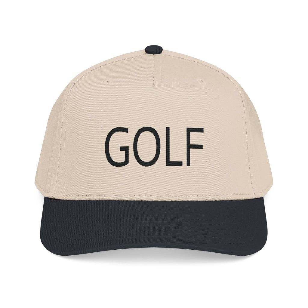 Golf Embroidered Mid Profile Cap — Classic Two-Tone Golf Hat