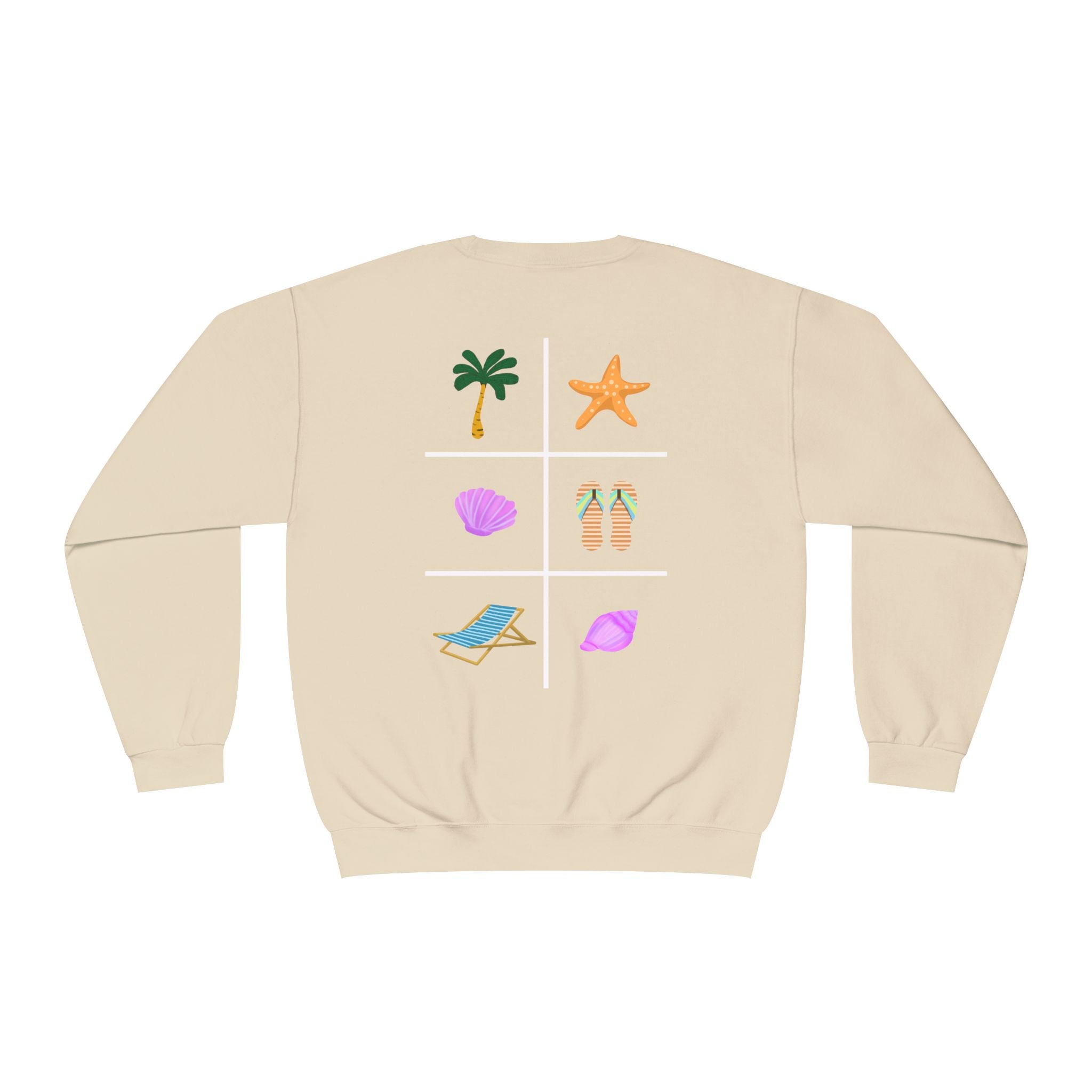 Tropical Beach Icons Sweatshirt Hummingbird Chest