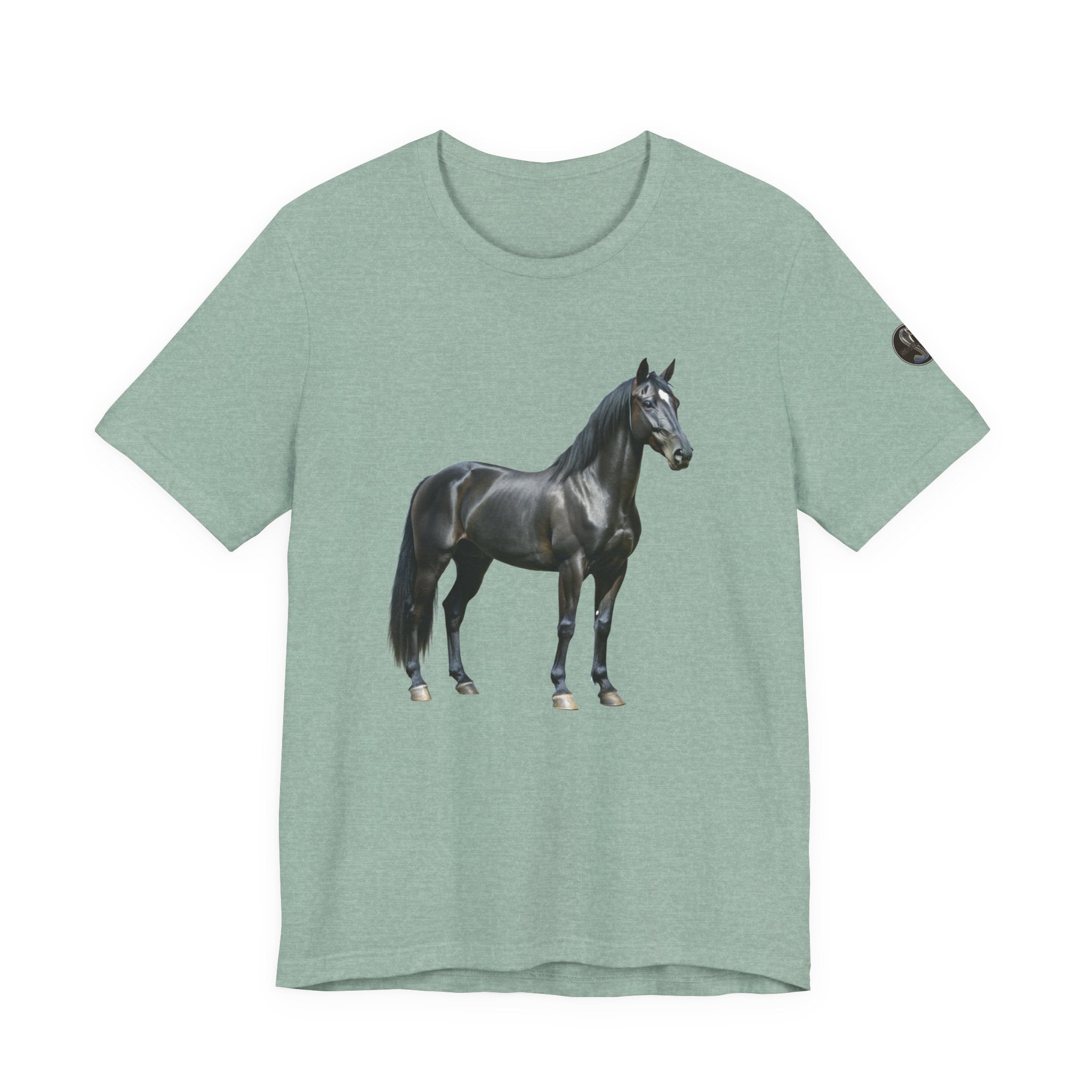 Black Mustang Horse and Classic Mustang Car Tee | Vintage Muscle Car Shirt