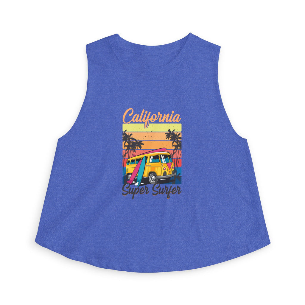California Super Surfer Crop Top Retro Beach Van Surf Graphic