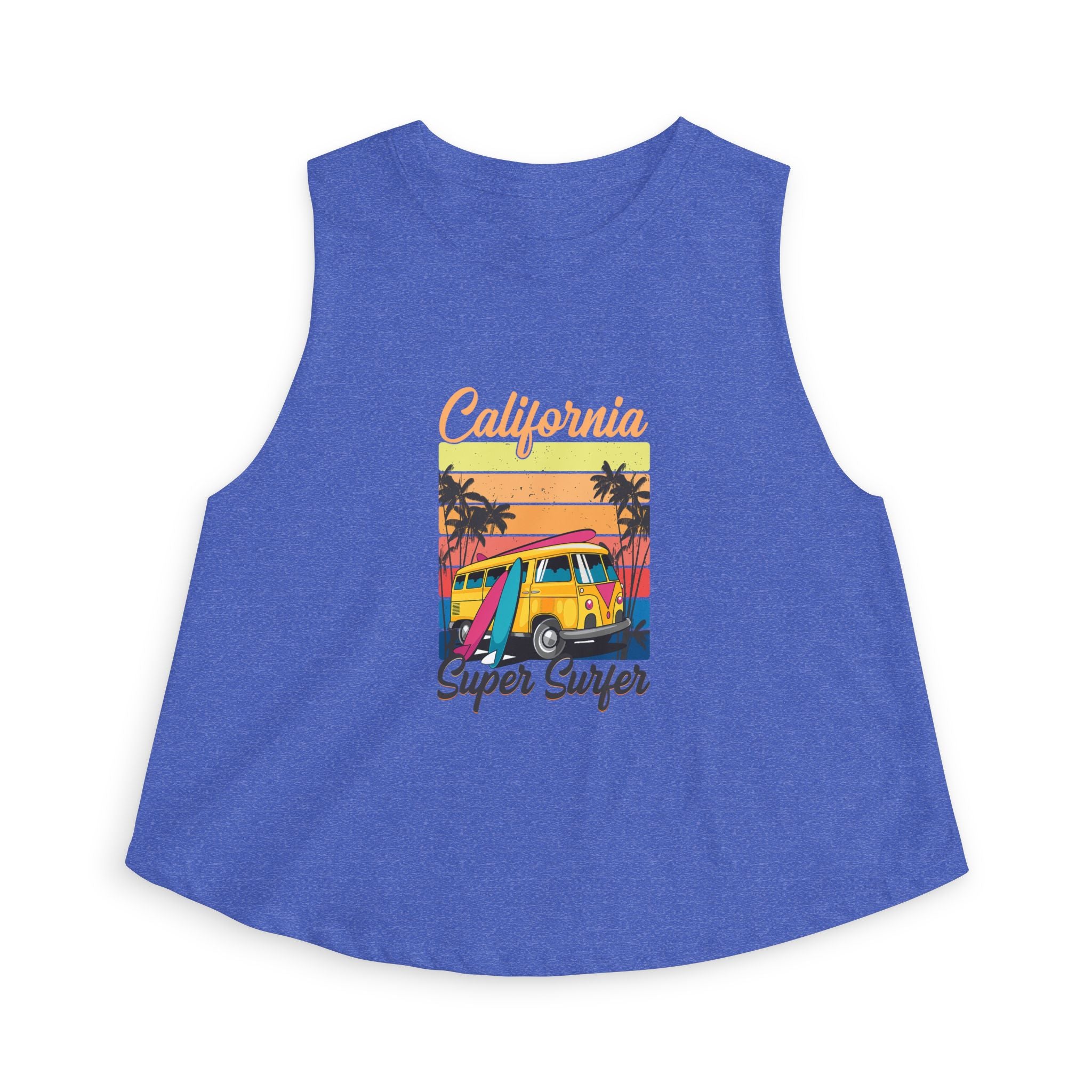 California Super Surfer Crop Top Retro Beach Van Surf Graphic